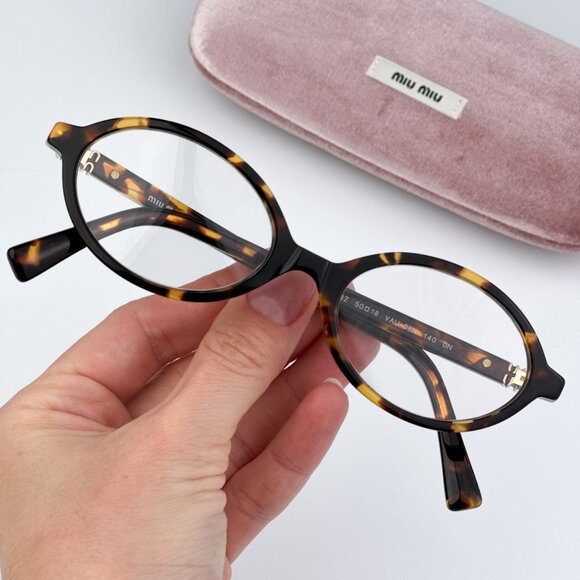 Miu Miu MU04ZS VAU08N BRAND NEW Sunglasses Honey Havana Clear Blue Light Unisex main image 13